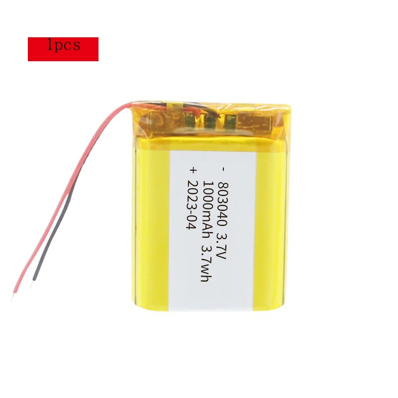 

803040 Rechargeable Lithium Polymer Battery for Camera GPS navigator MP5 Bluetooth Headset 3.7V 1000mAh