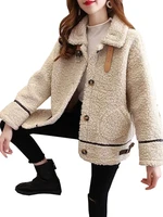 women 2022 spring lamb fleece sweater coat new female thicken warm jacket loose casual all match thick fur one plush cardigans