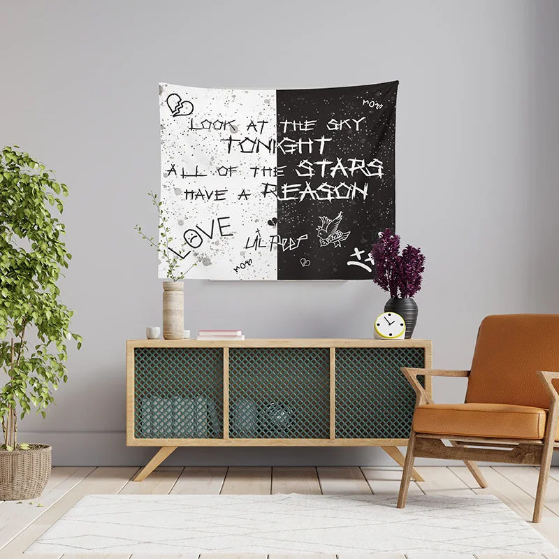 

Lil Peep Star Shopping Lyrics Starry Printed Blanket Wall Hanging Tapestry Decoration Blanket Fabric Bedroom