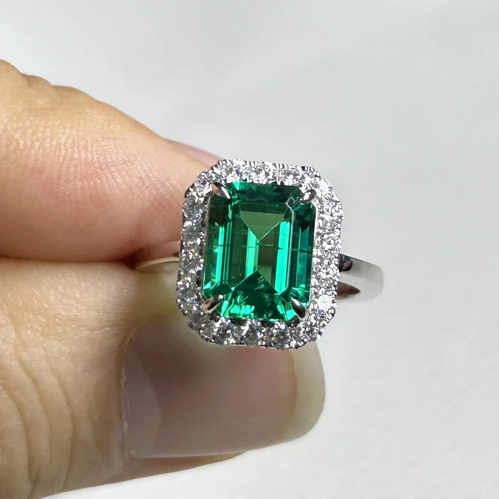 Кольцо Meisidian из белого золота с восьмиугольным камнем 10 к 4 карата