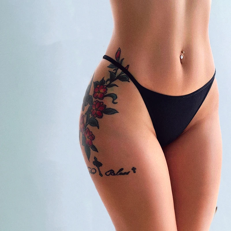 Женские металлические стринги черные хлопковые трусики с V-образным вырезом и