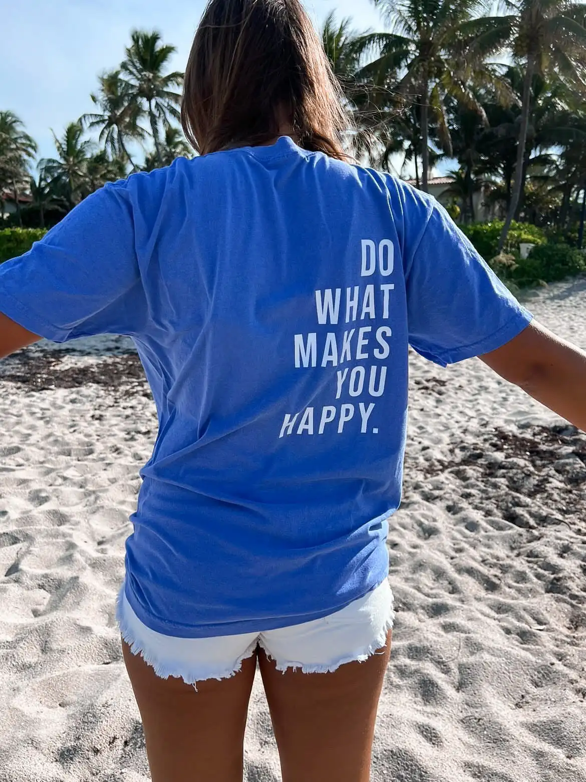 

Do What Makes You Happy Cotton Tee Shirt Round Neck Loose Tshirt Soft Essential Casualtee Tops Hipster Individual Tees Shirts