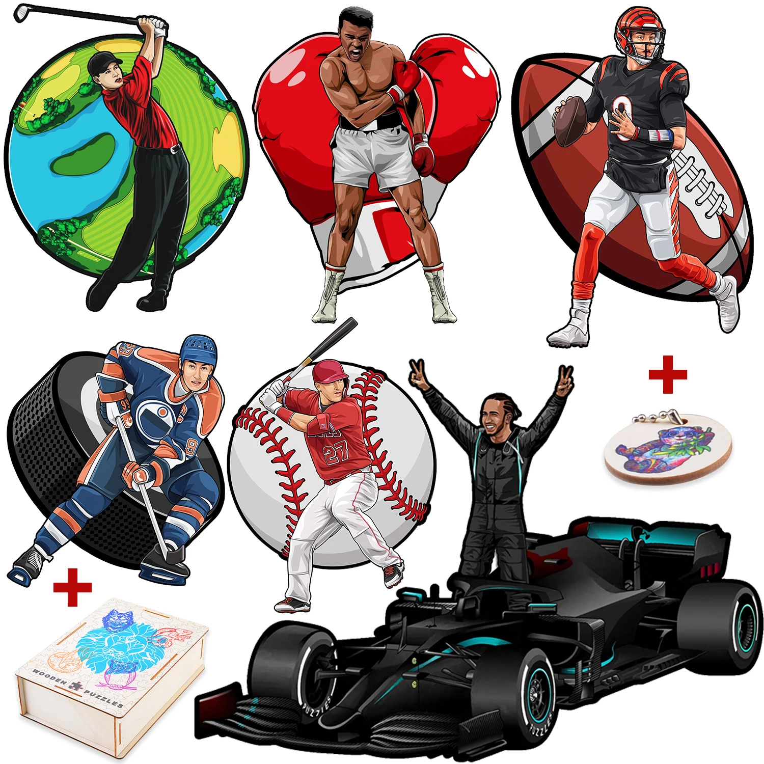 

Unique Wooden Puzzle Mysterious DIY Crafts Game Famous Basketball Soccer Boxing Star jigsaw Puzzles Gifts Toy for Kid Children