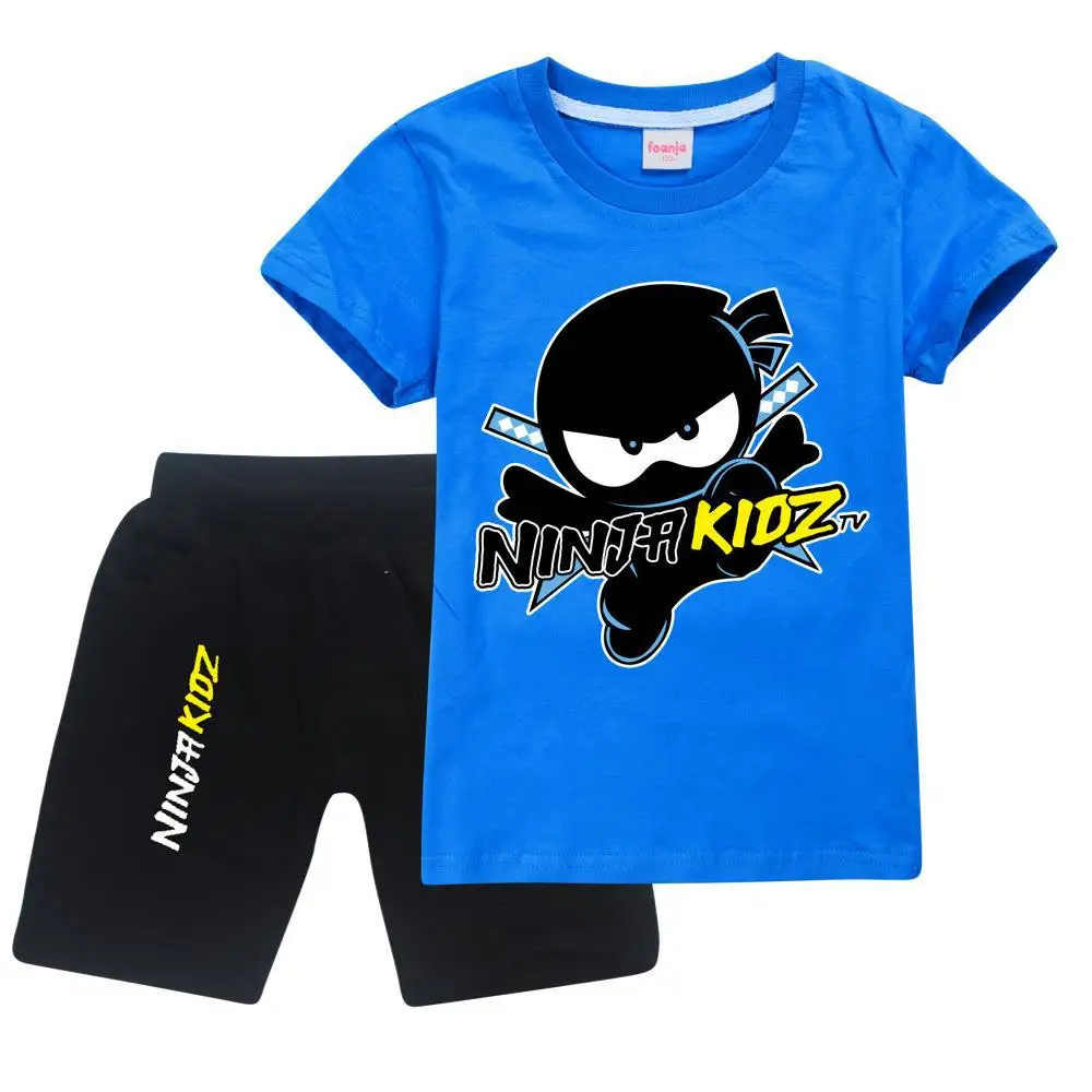 Фото Детский костюм NINJA KIDZ, футболка с короткими рукавами для мальчиков и девочек + шорты, комплект из 2 предметов №3