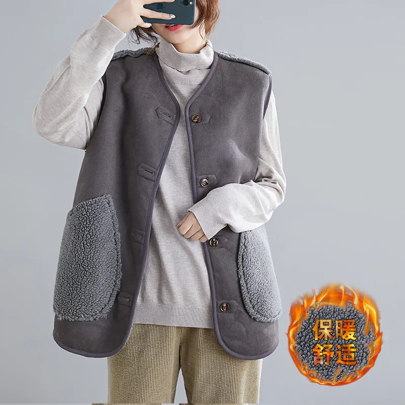 

Vest Coat Women's Loose Autumn Winter Sleeveless Vest