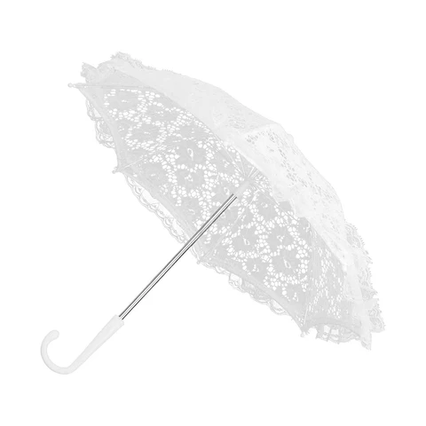 Белый кружевной зонт для свадебной вечеринки, 50х42 см