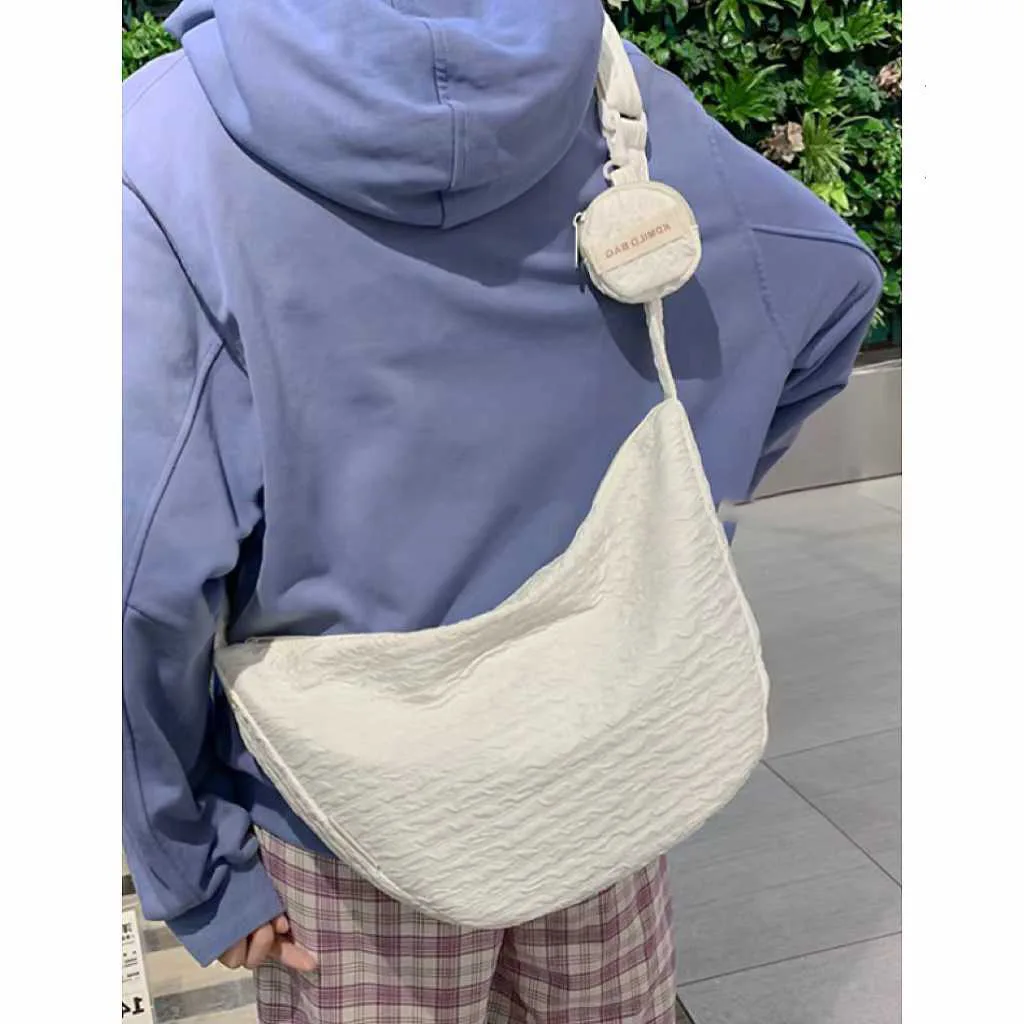 Summer Simple Green Beige Handbags Korean Fashion Dumpling Crossbody Bags For Women Summer Beach Large Capacity Handbag FEMME