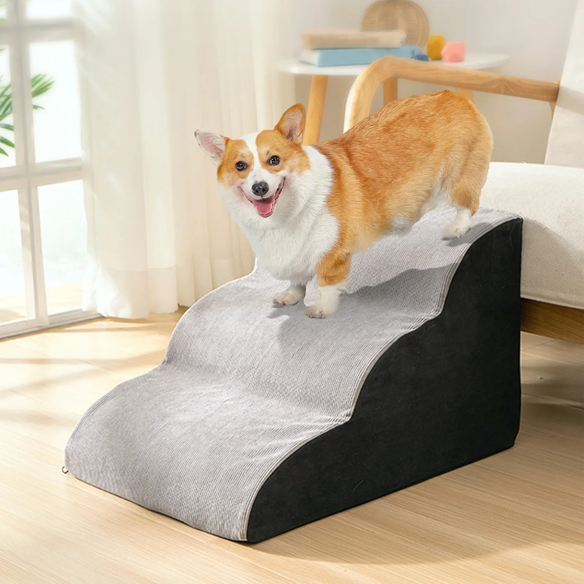 

3 Steps Dog House Pet Dog Stairs for Teddy Small Dog Cat Pet Ramp Ladder Anti-slip Removable Dogs Bed Stairs Pet Supplies