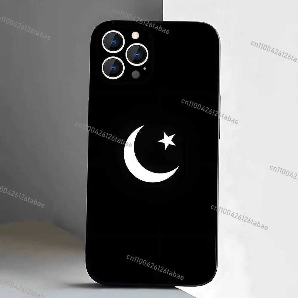 Чехол для iPhone с флагом Пакистана, черный, мягкий, для моделей 17, 13, 14, 15, 11, 16, 12 Pro Max, ProMax Plus, E, Air, Mini (art.: 3920dbbc6146b) - 3920dbbc6146b