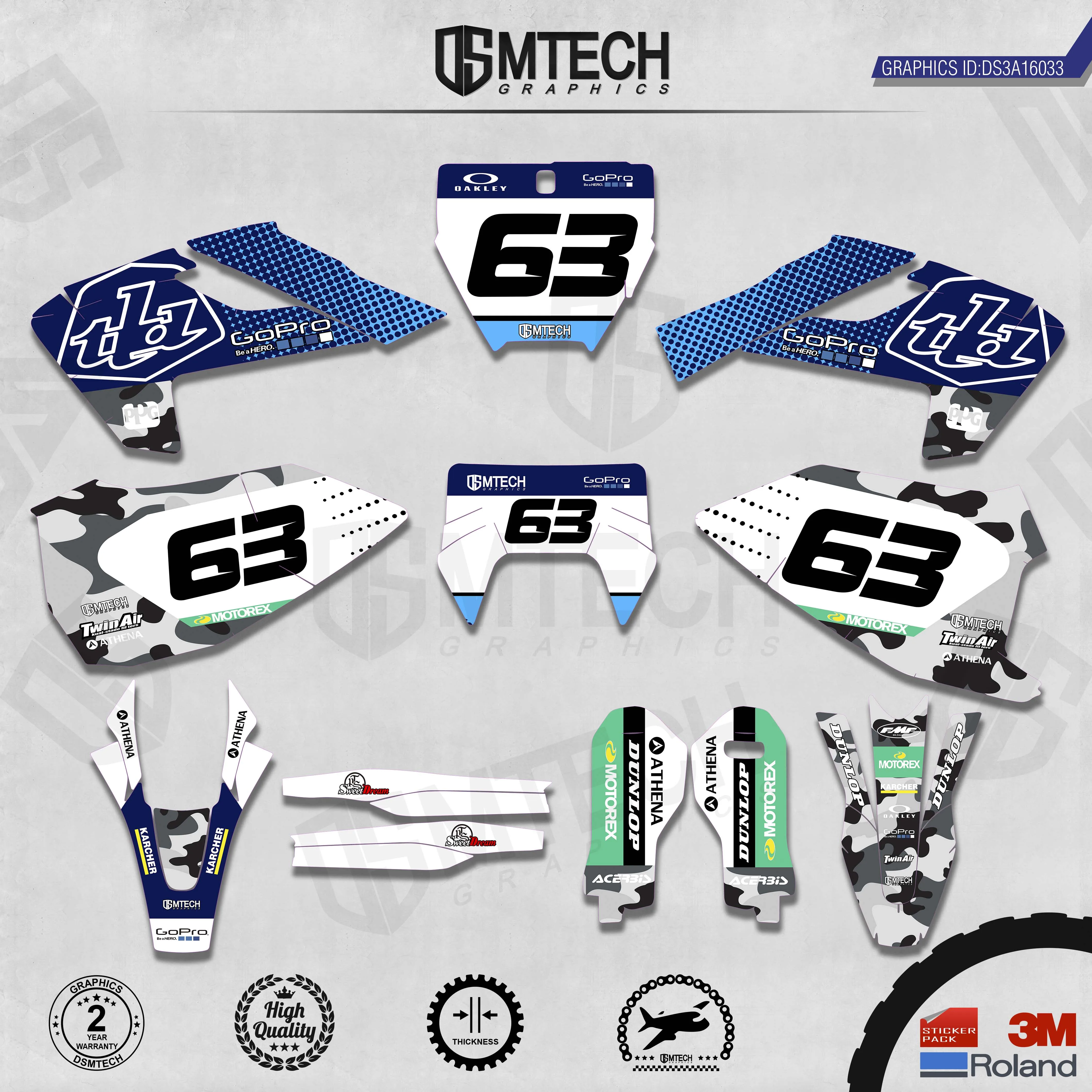 DSMTECH Customized Team Graphics Backgrounds Decals 3M Custom Stickers For TC FC TX FX FS 2016-2018  TE FE 2017-2019  033