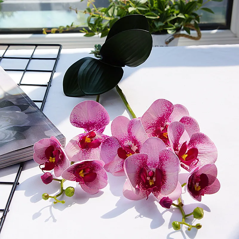 

Luxury Latex Orchid Artificial Flower White Butterfly Orchids for Home Wedding Decoration Flores High Quality Fake Flowers