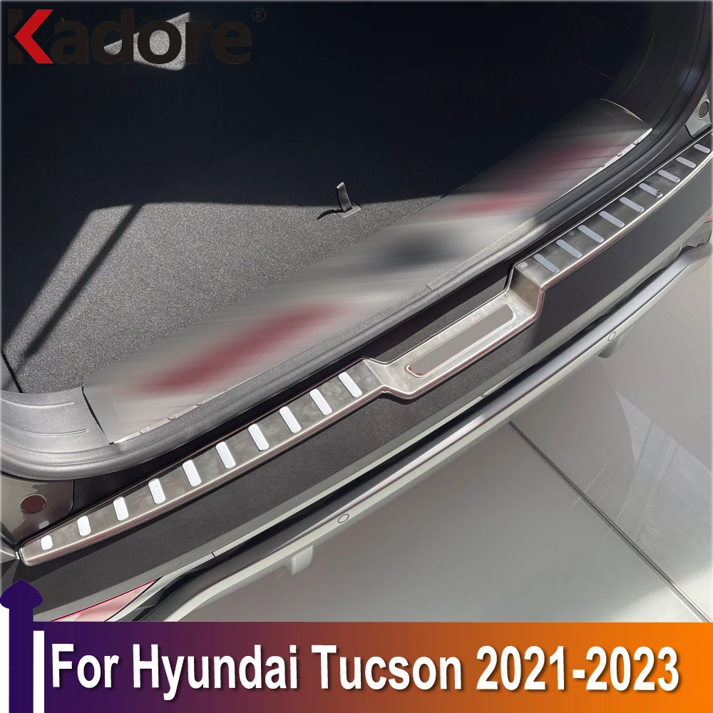 

Для Hyundai Tucson NX4 2021 2022 2023 автомобильные аксессуары внешняя защитная пластина для заднего бампера наклейка на порог из нержавеющей стали