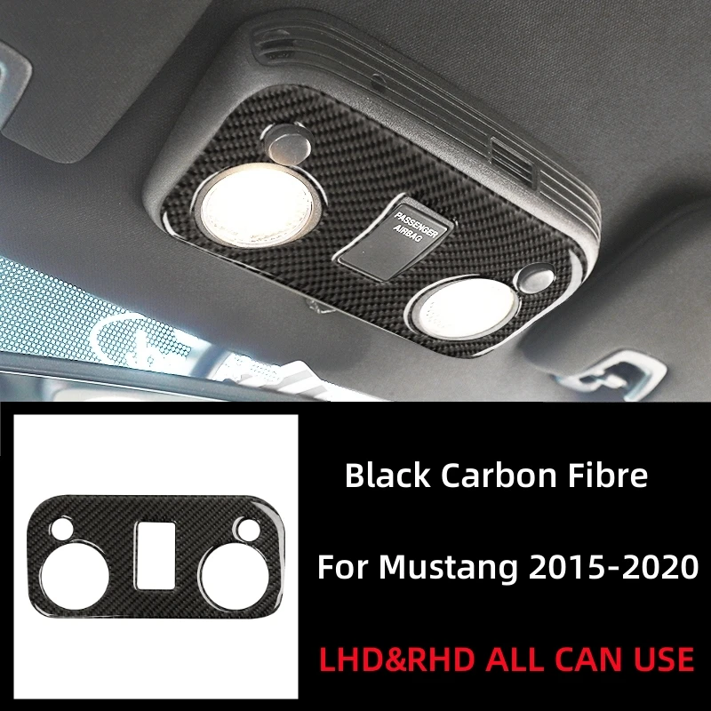 Для Ford Mustang GT 2015-2021 аксессуары из углеродного волокна интерьер автомобиля на крыше лампа для чтения панель наклейка крышка отделка декоративная рамка