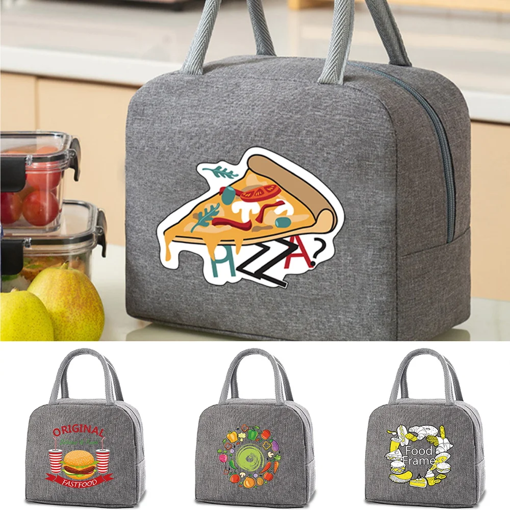 

Cooler Bag Thermal Portable Zipper Closed Lunch Bags for Women Convenient Lunch Box Tote Food Print Bags Dinner Container Tote
