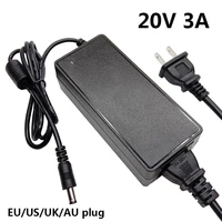 20v 3a power adapter supply universal 20 volt dc adaptor converter 20v3a switching eu us uk au plug 5 5x2 5mm adaptador