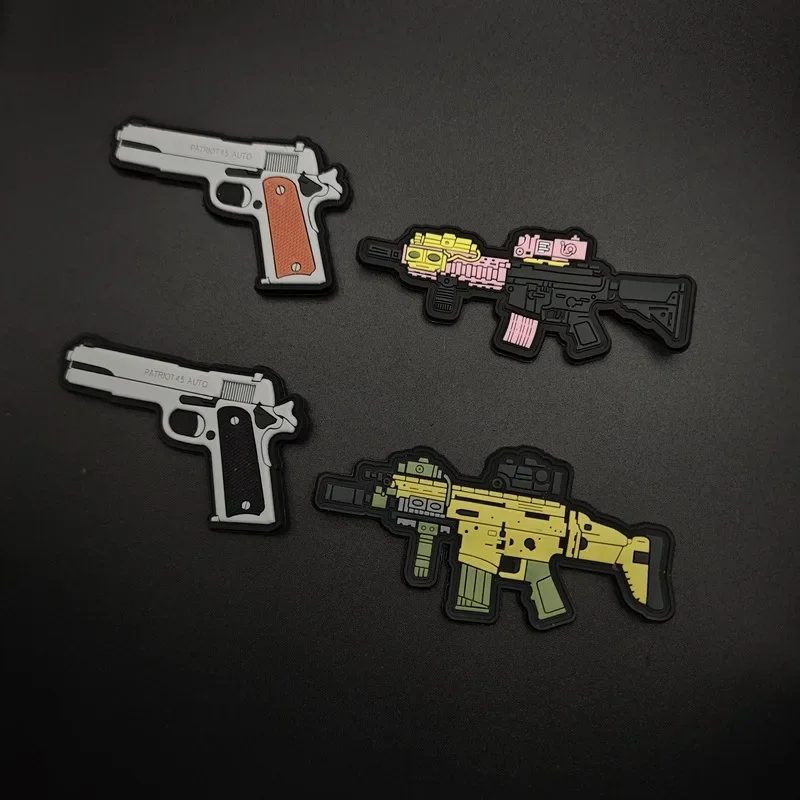 Тактическая нашивка для оружия AK версия Q значки боевых пистолетов 3D из ПВХ Glock на