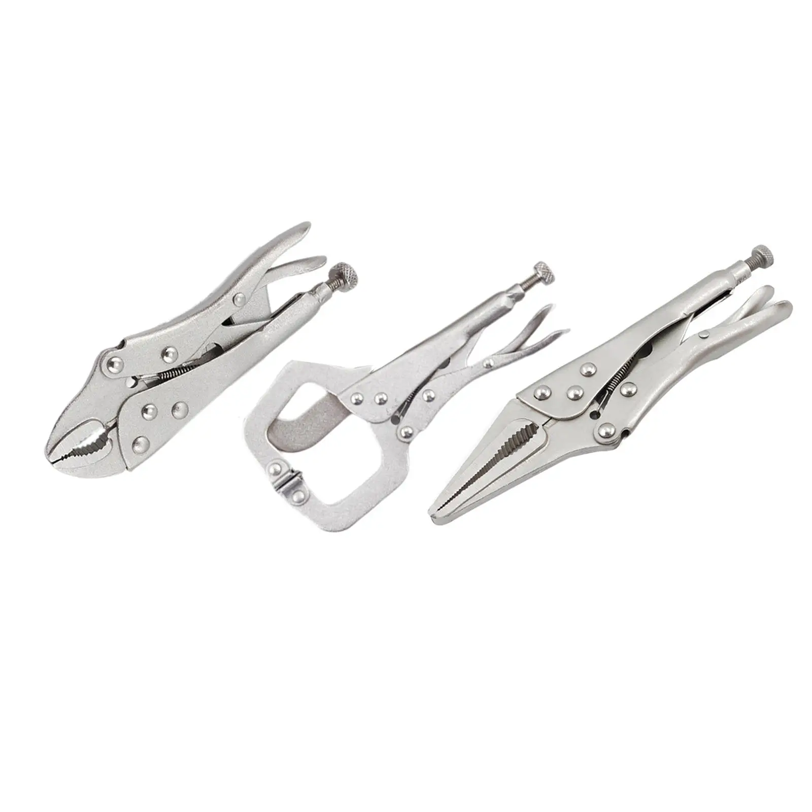 

3x Locking Pliers Set Ergonomic Handle Long Nose Pliers Round Nose Pliers for DIY Home Use Pipeline Maintenance Wood Clamping