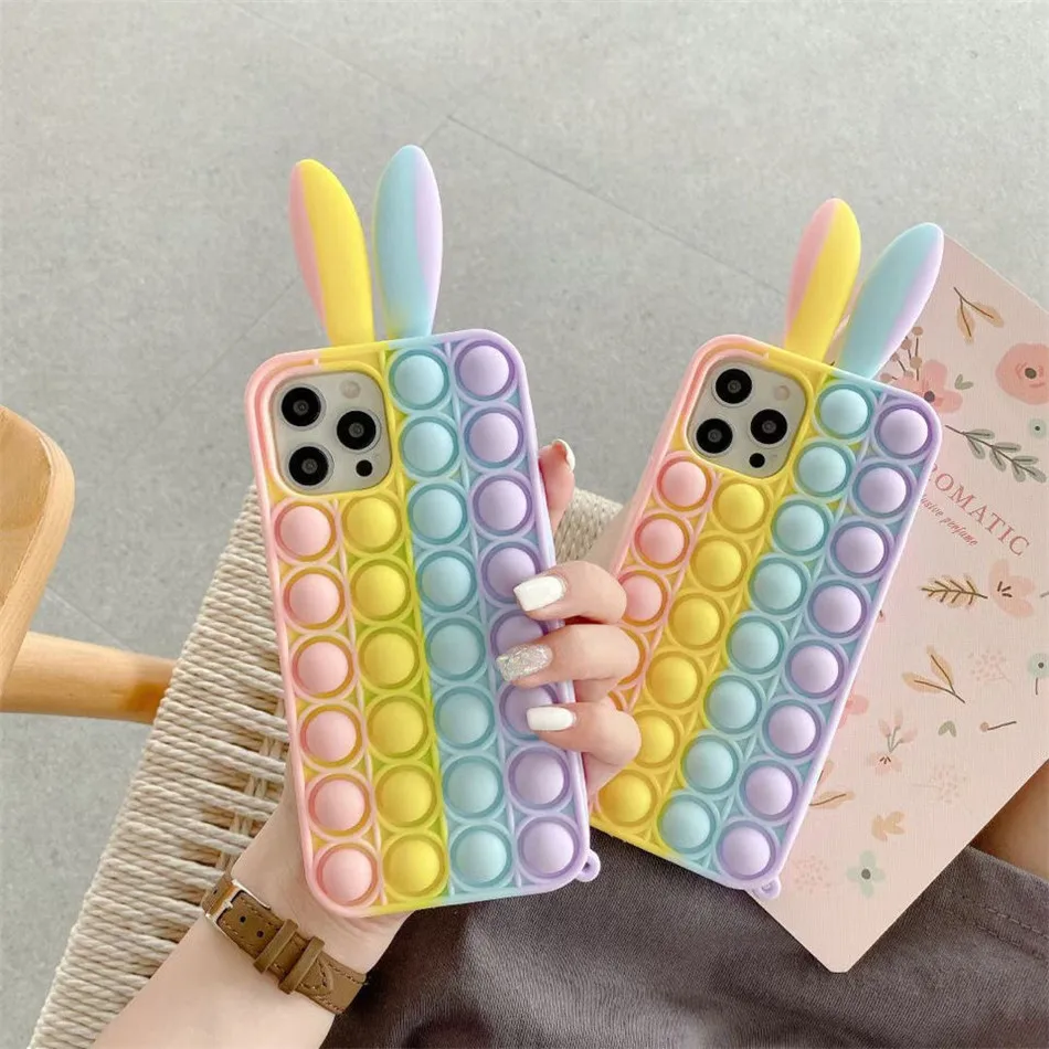 relieve stress phone case for xiaomi redmi note 10 9 8 pro mi 11 10 9 8 poco m3 f3 x3 pro pop fidget push bubble toys soft cover free global shipping