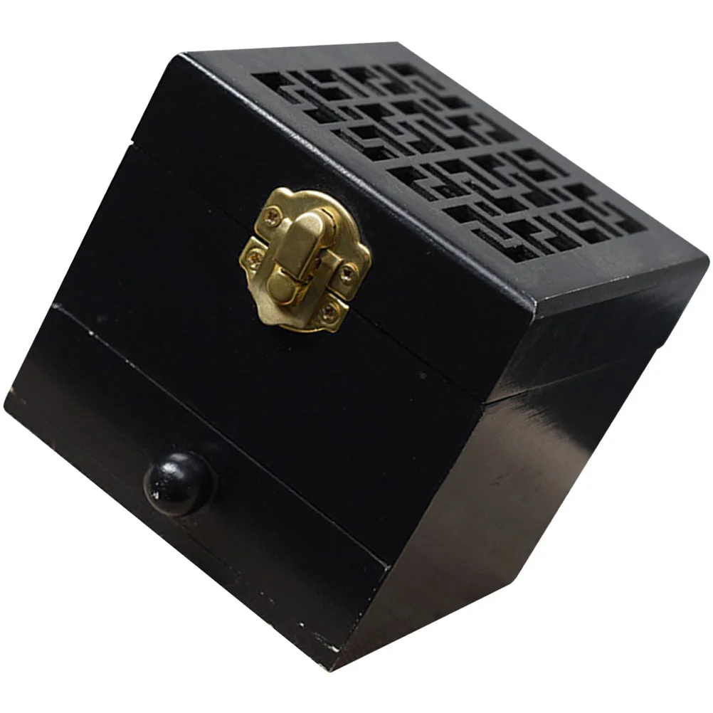 

Aromatherapy Box Wooden Hand Decor Cone Holder Alloy Chinese Style Burner