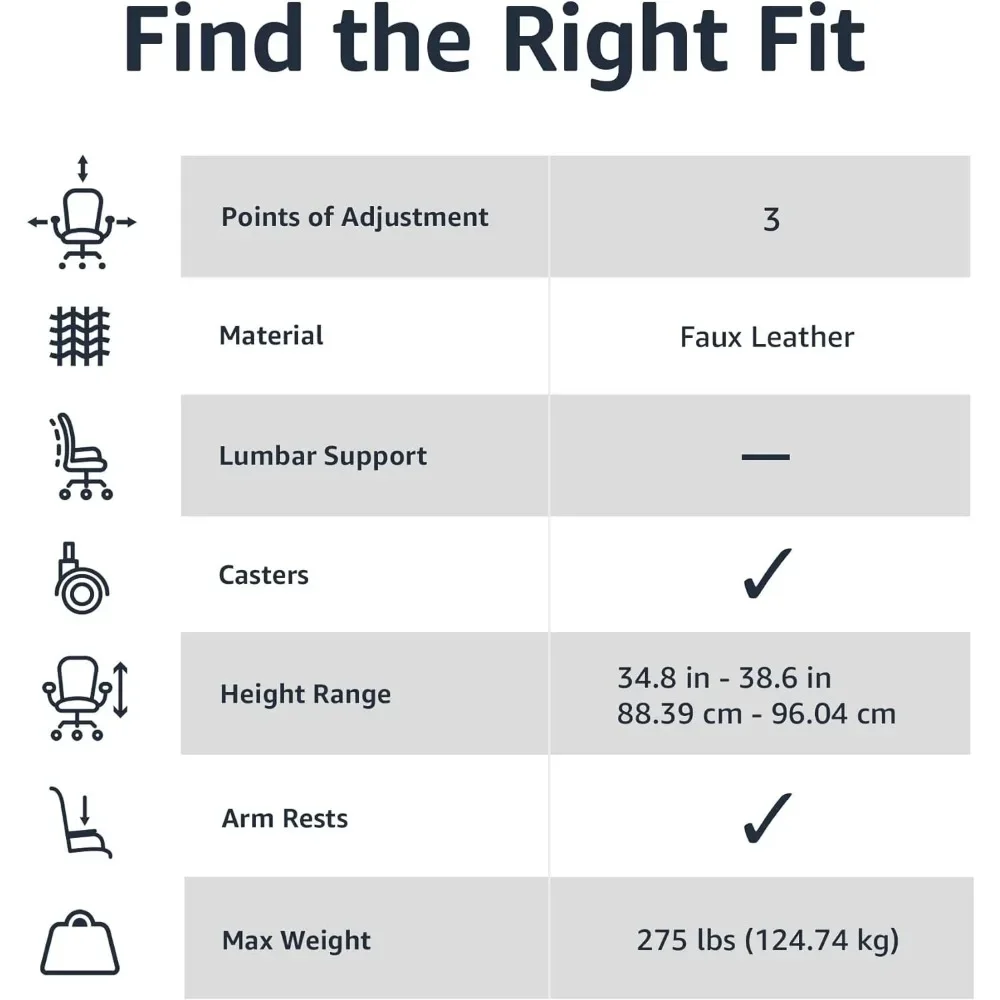 Шезлонг Bureau Rembourrée avec Accoudoirs Réglables