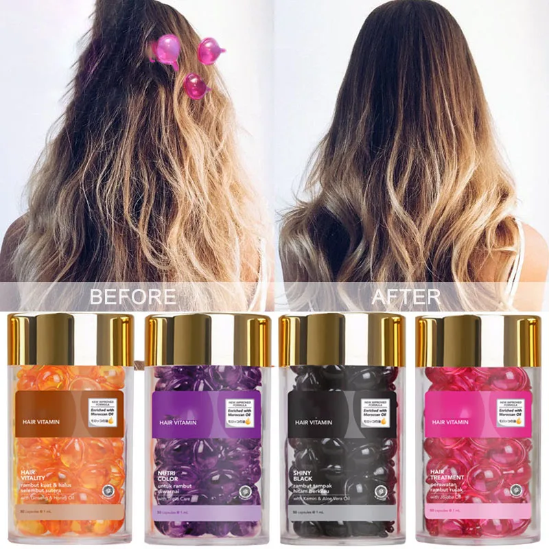 

2022 Mini ELLIPS Hair Care Treatments Essential Capsule Hair Vitamin Keratin Complex Indonesia Hair Jojoba Oil Silky Easy to Car