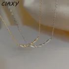 Ожерелье CIAXY из стерлингового серебра 925 пробы с витой веревкой для женщин, новинка 2022, цепочка до ключицы с микроинкрустацией из циркония, модные ювелирные украшения
