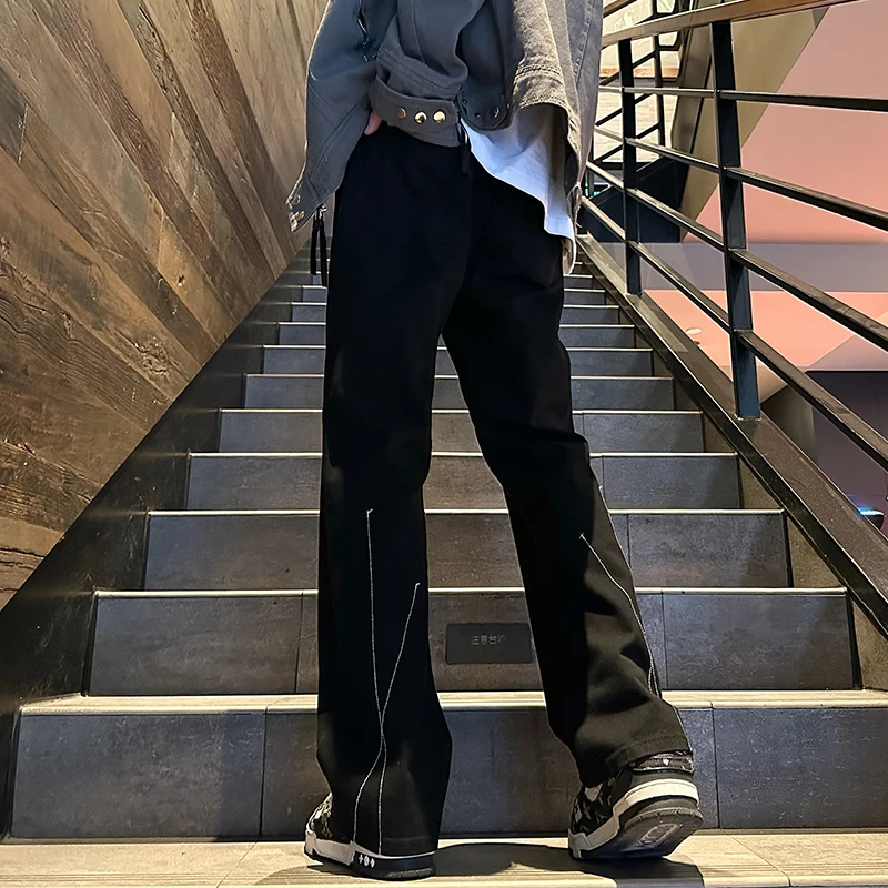 Джинсы LAPPSTER Y2k мужские многослойные уличная одежда штаны из денима с низкой