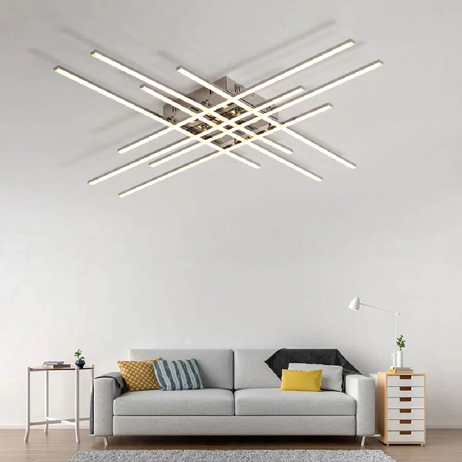 

Chrome Plated Finish Led Chandelier For Living room Bedroom Ideal Remote dimming Ceiling Modern chandelier lighting 90-260V