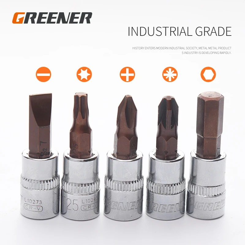 

Greener One шт. ударная Шестигранная бита 1/4 "Торцевая отвертка H3 H4 H5 H6 H7 H8 торцевой ключ инструмент инструменты для домашнего ремонта