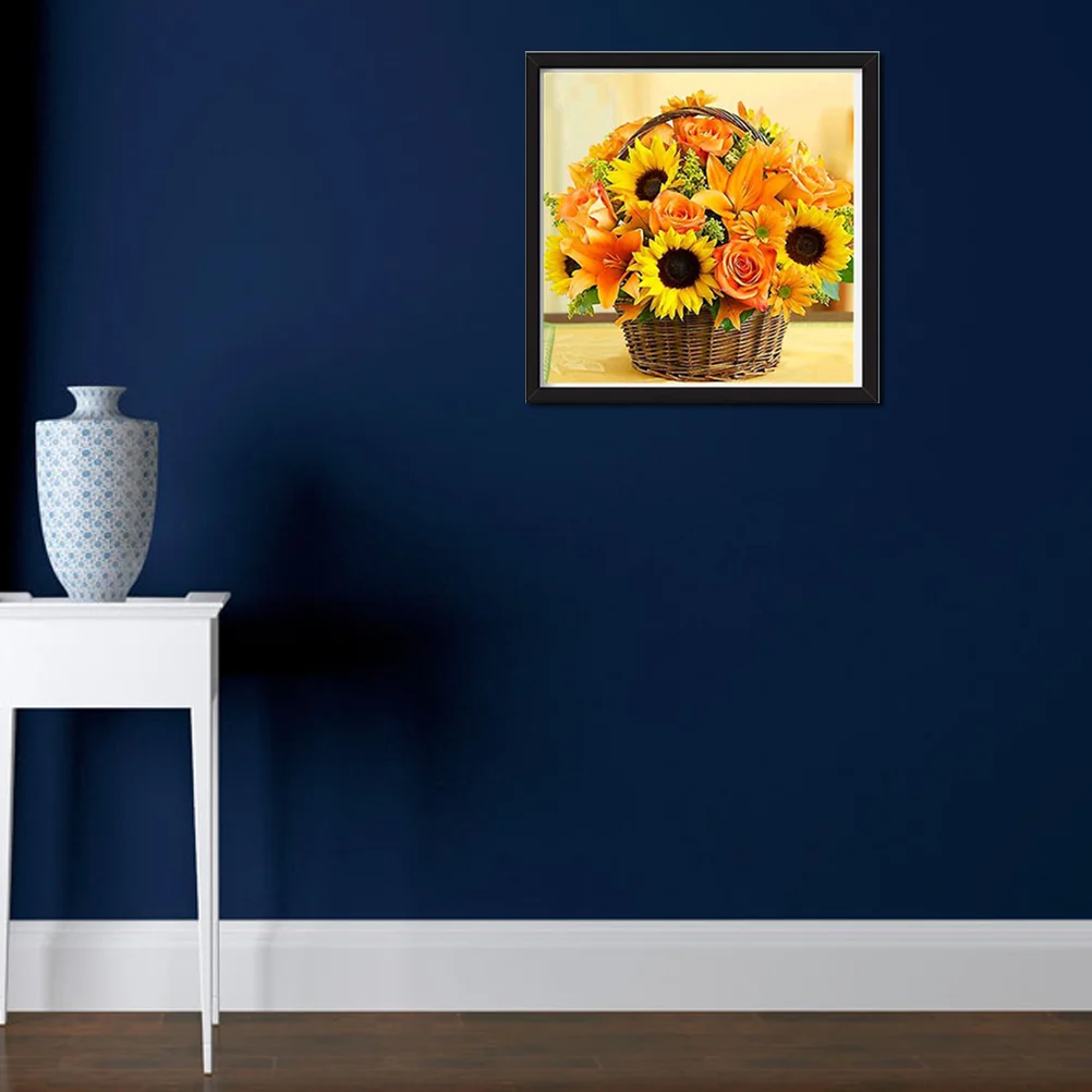 

DIY 5D Diamond Embroidery Painting Kit Cross Stitch Pictures Crafts Household Wall Decor (Flower Basket)