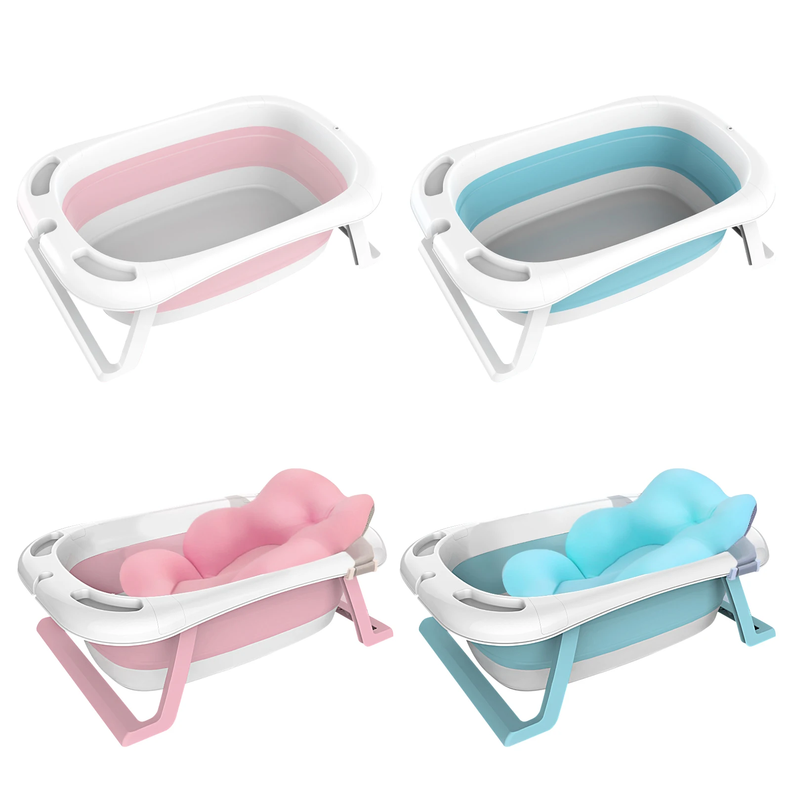 Baby Shower Foldable Bathtub 0-6 Years Newborn Bath Barrel Can Sit And Lie Washing Tubs With Smart Temperature Detection System