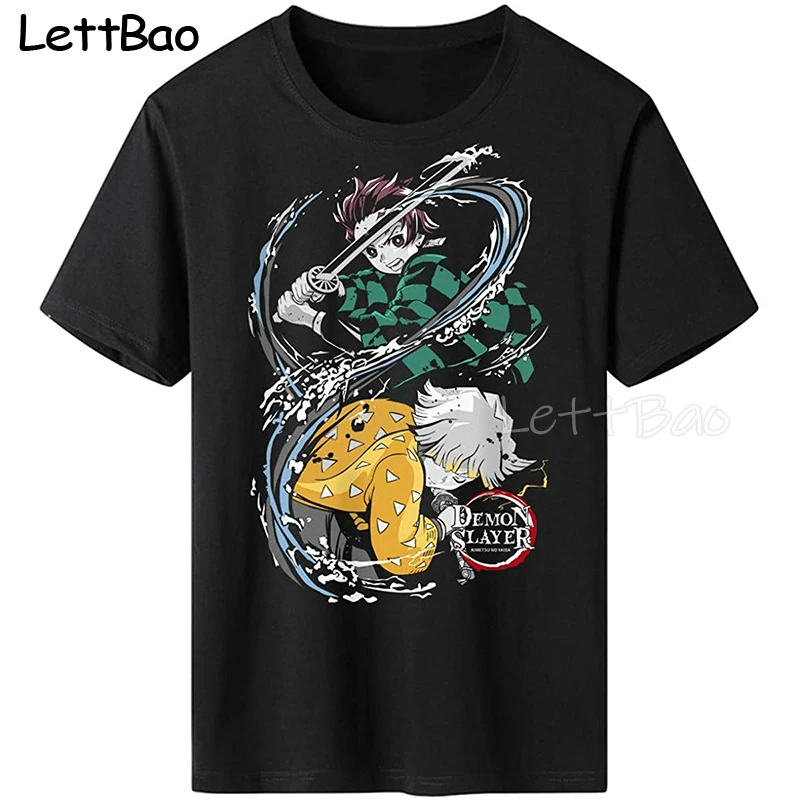 

Футболка Tanjiro Zenitsu с рассекающим демонов футболка с коротким рукавом 100% хлопок Летняя мужская футболка азиатского размера аниме футболка бо...