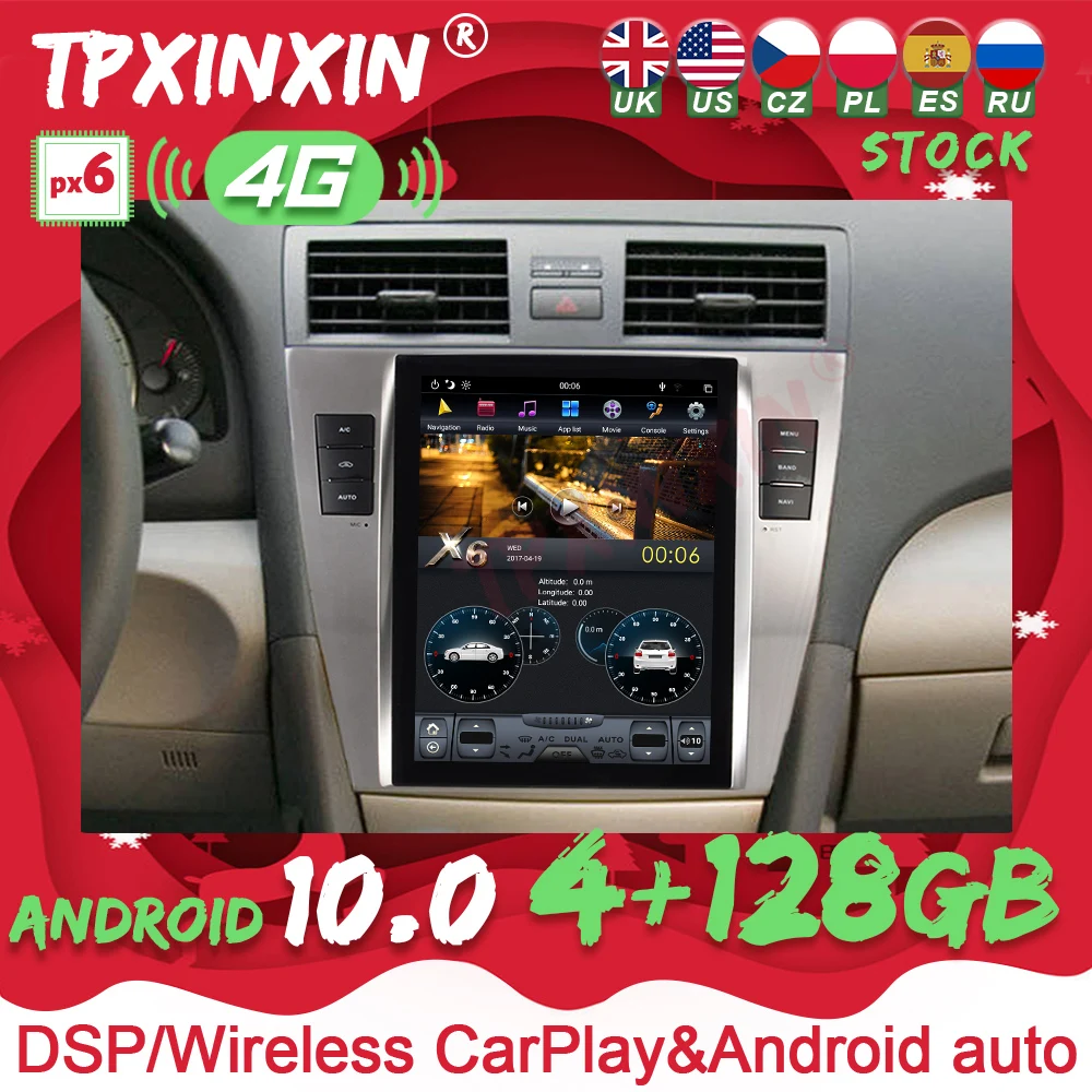 

For Toyota Camry 2007-2011 4+128G Tesla Style Android Car GPS Navigation Stereo Headunit Multimedia Player Auto Radio IPS Stereo