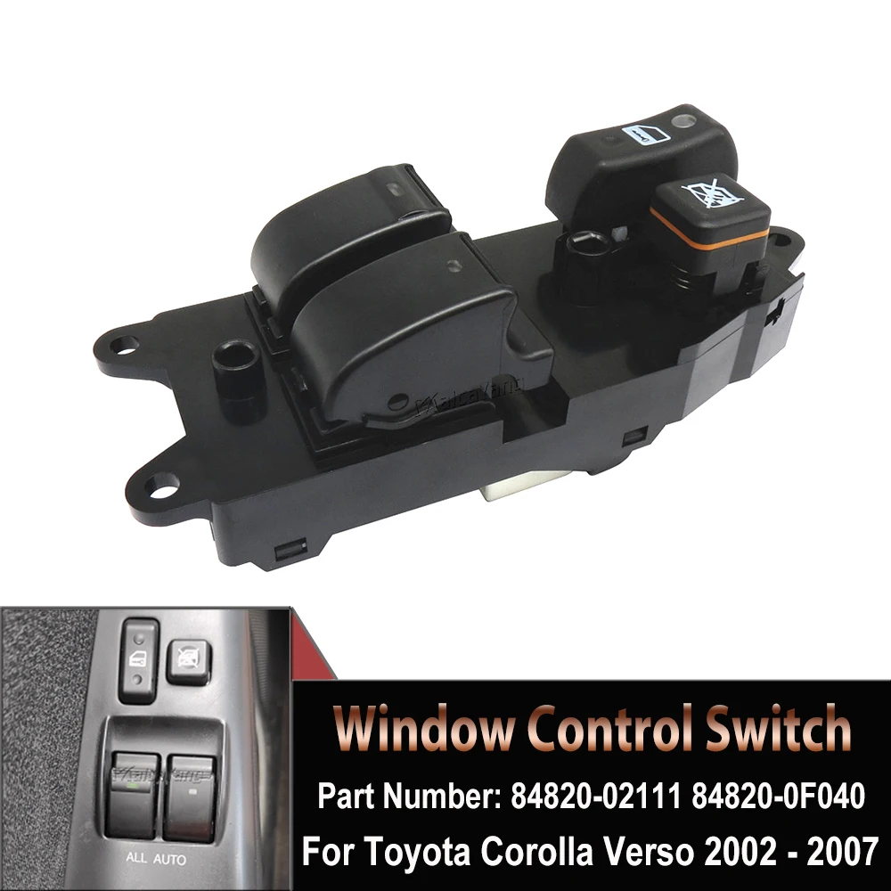 

84820-02111 Electric Window Switch Lifter Fit 84820-0F040 For Toyota Corolla Liftback Wagon 1.3L 1.4L 1.6L 1.8L 1.9L 2.0L L4