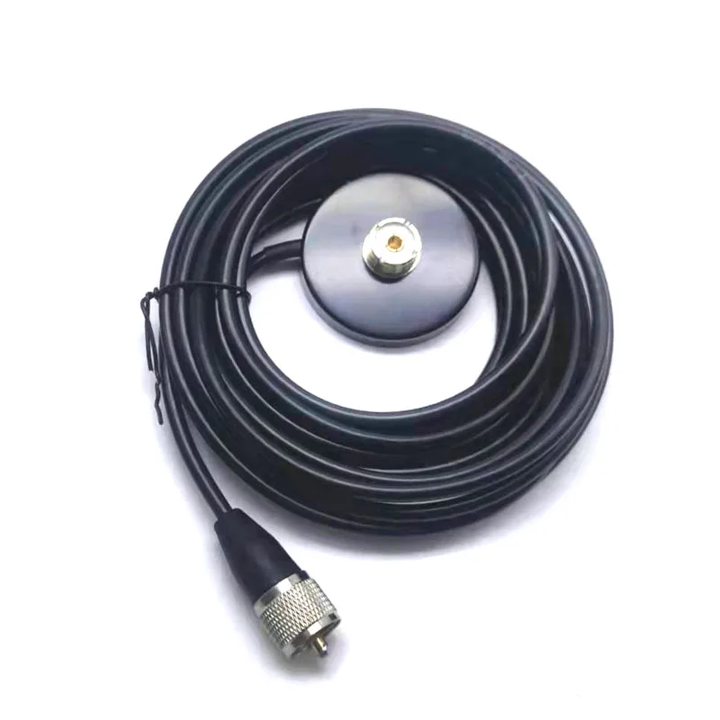 CR-77 High Gain UHF Connector 144-430MHz Mobile Radio Antenna PL-259 Magnetic Base Flexible Long Ranger Walkie Talkie Antenna