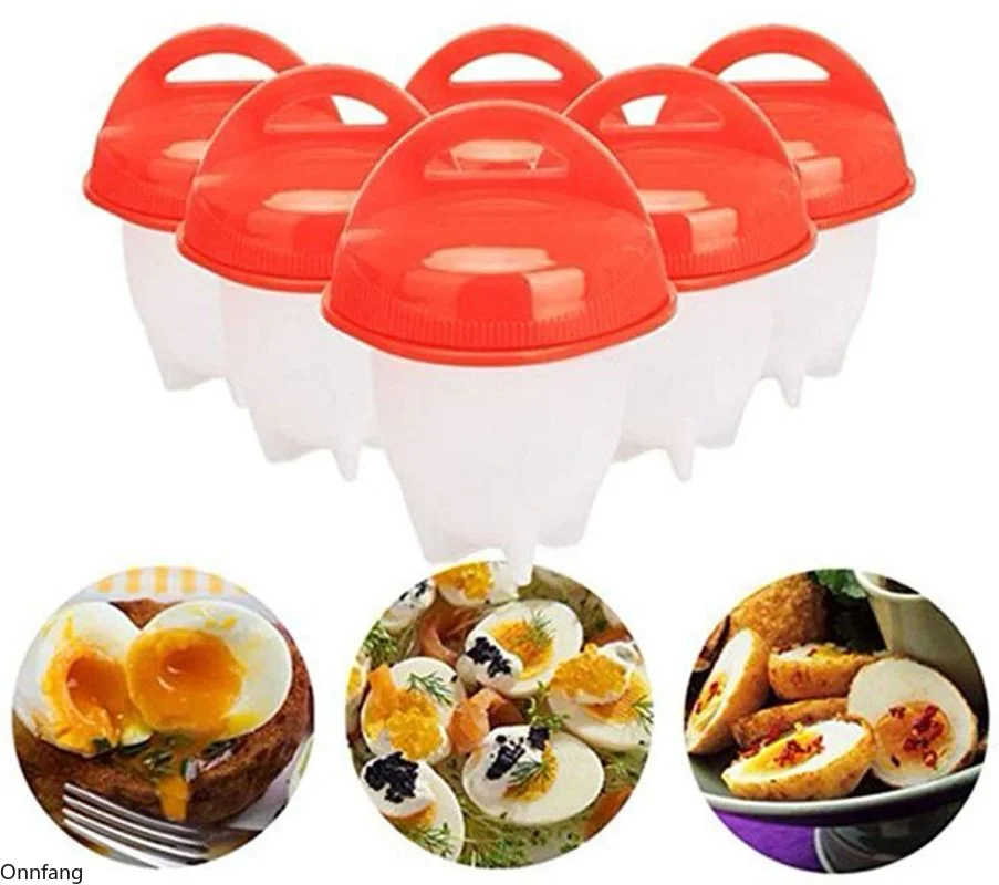 

6PCS/Set Egg Poachers Cooker Silicone Non-stick Egg Boiler Cookers 6 Piece Pack Boiled Eggs Mold Cups Steamer Kitchen Gadgets