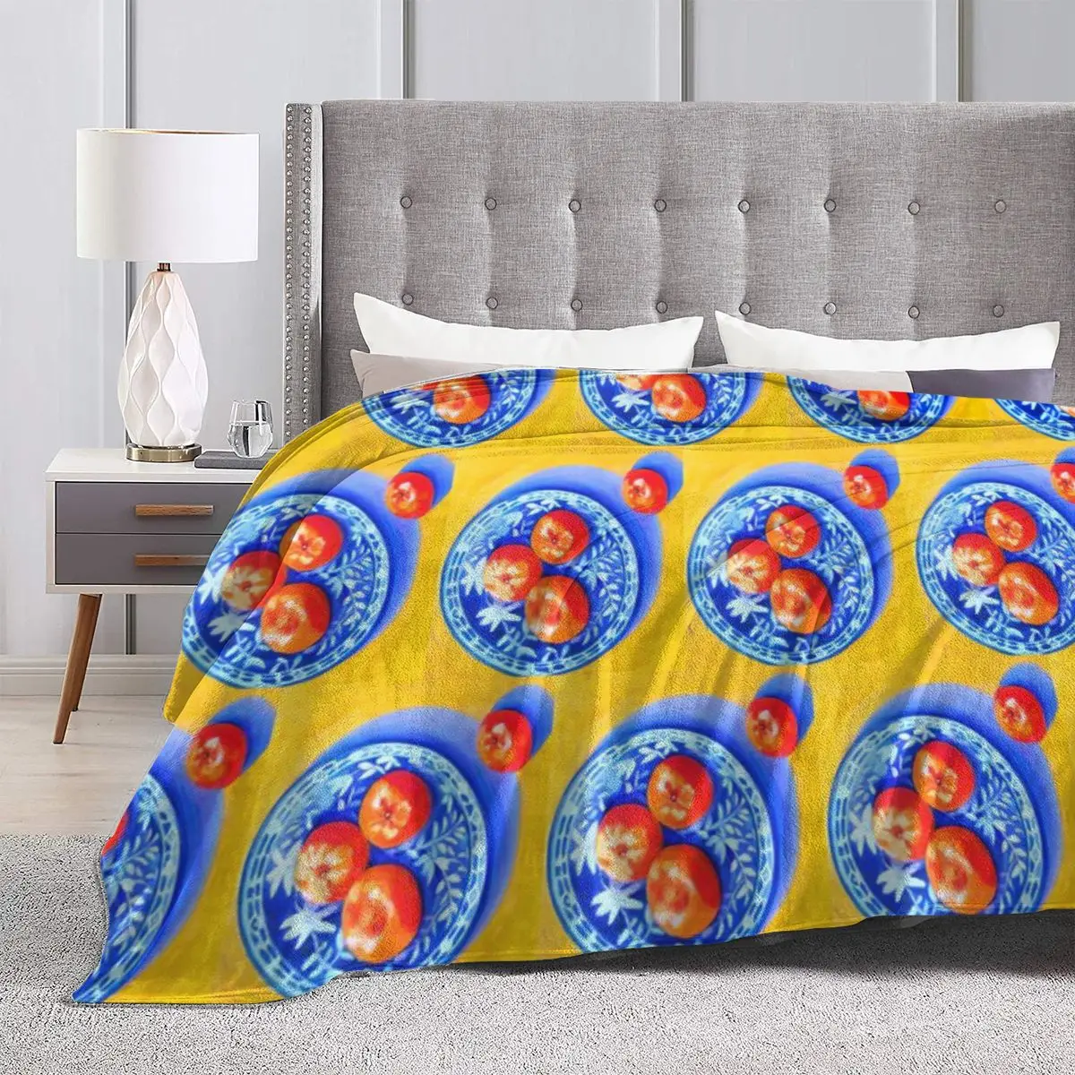 Мандарины ультрамягкое одеяло из микрофлиса