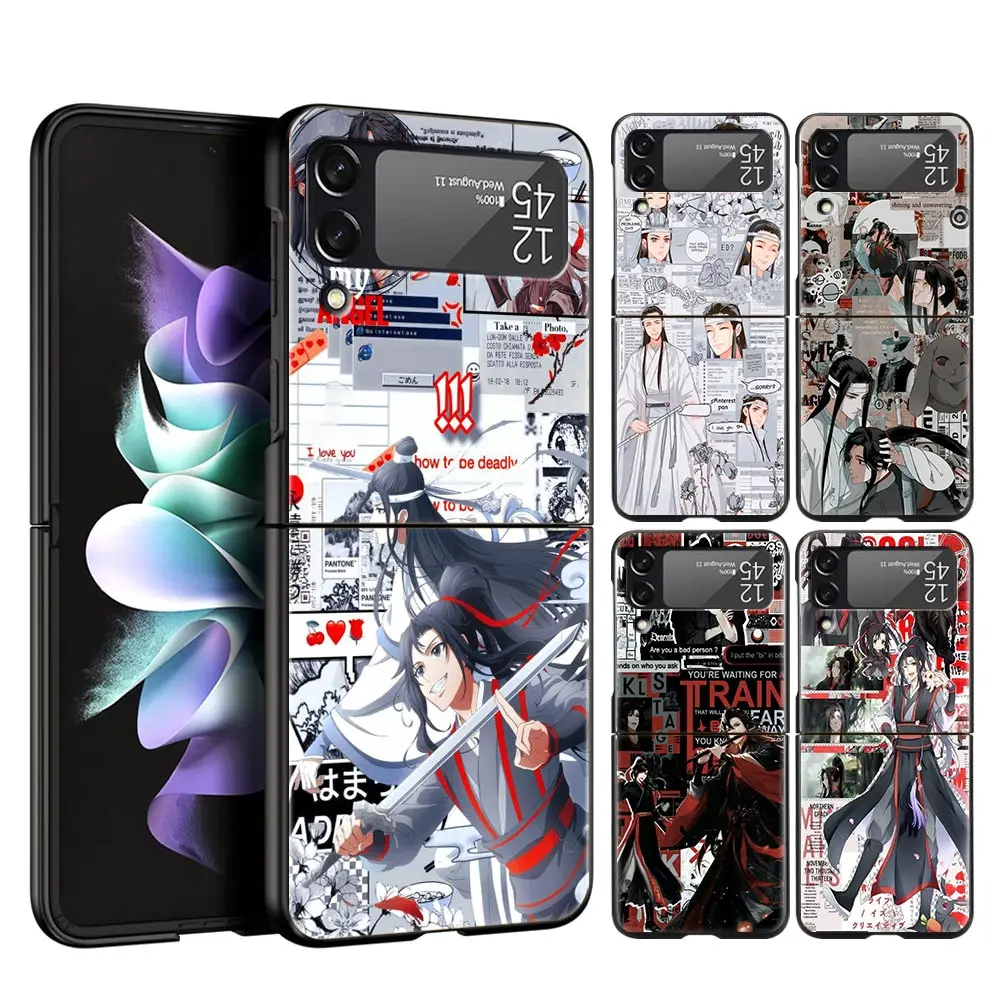 

For Samsung Galaxy Z Flip 3 4 5G Hard Black Folding PC Phone Case Mo Dao Zu Shi Wei Wuxian For Samsung Z Flip3 Back Cover Shell