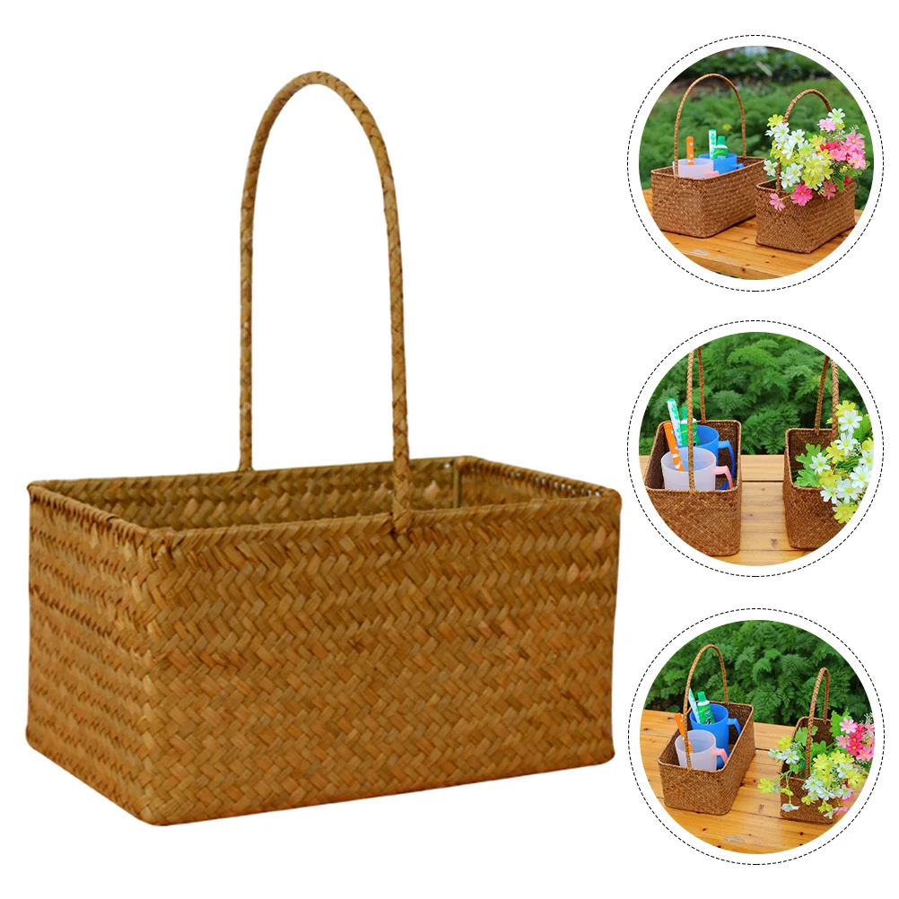 

Basket Rattan Flower Wedding Storage Woven Picnic Wicker Willow Girl Egg Candy Fruit Hamper Gift Bread