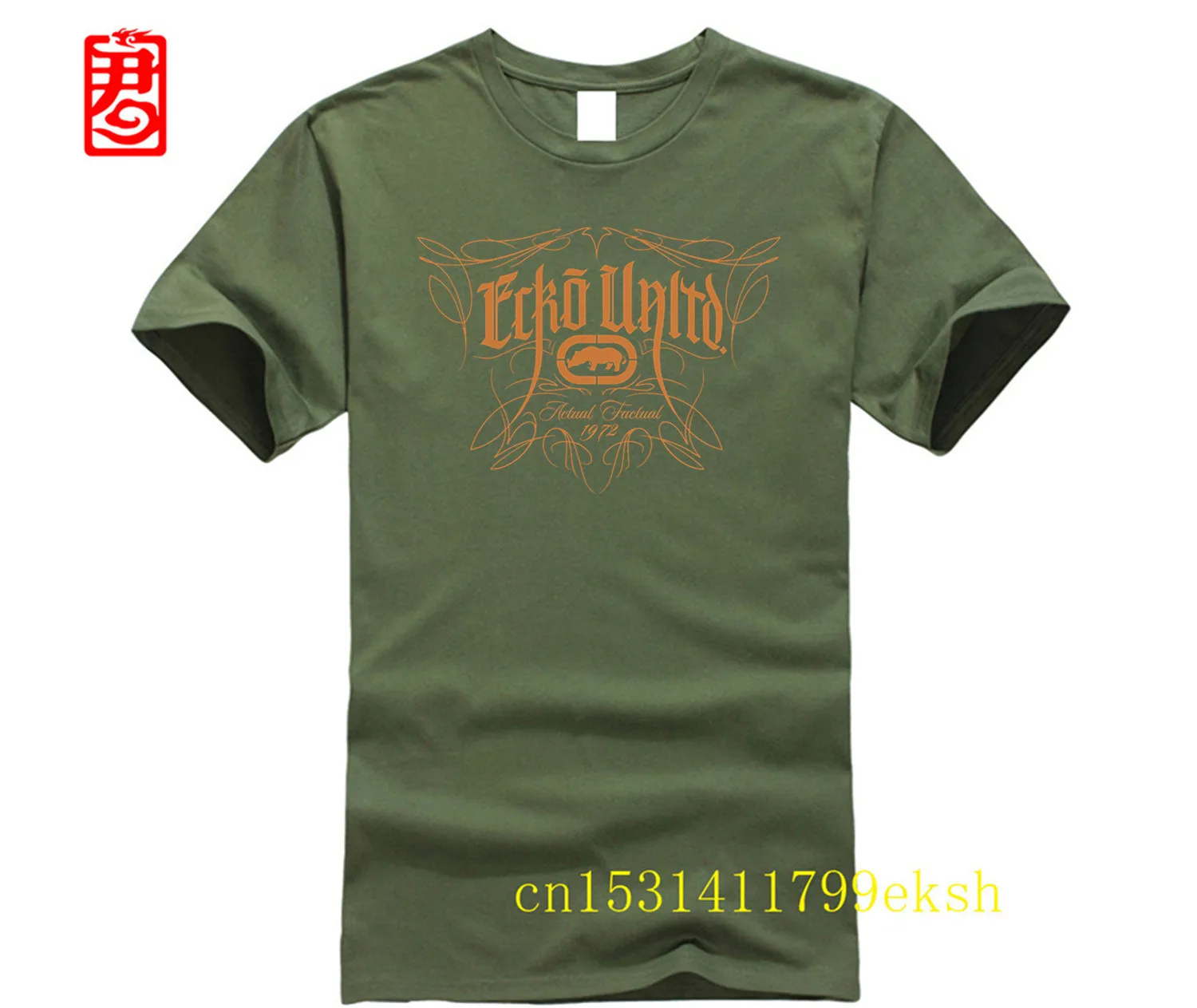 Фото Ecko_Unltd Round Neck Short Sleeve Tee Shirts Exercise Men's Choose Shirts Cotton Spandex O-Neck Tee Shirt New Style TEE №4