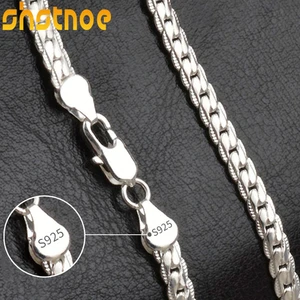 925 Sterling Silver 8/16/18/20/22/24 Inch Side Chain Fashion Necklace For Women Man Party Engagement Wedding Jewelry
