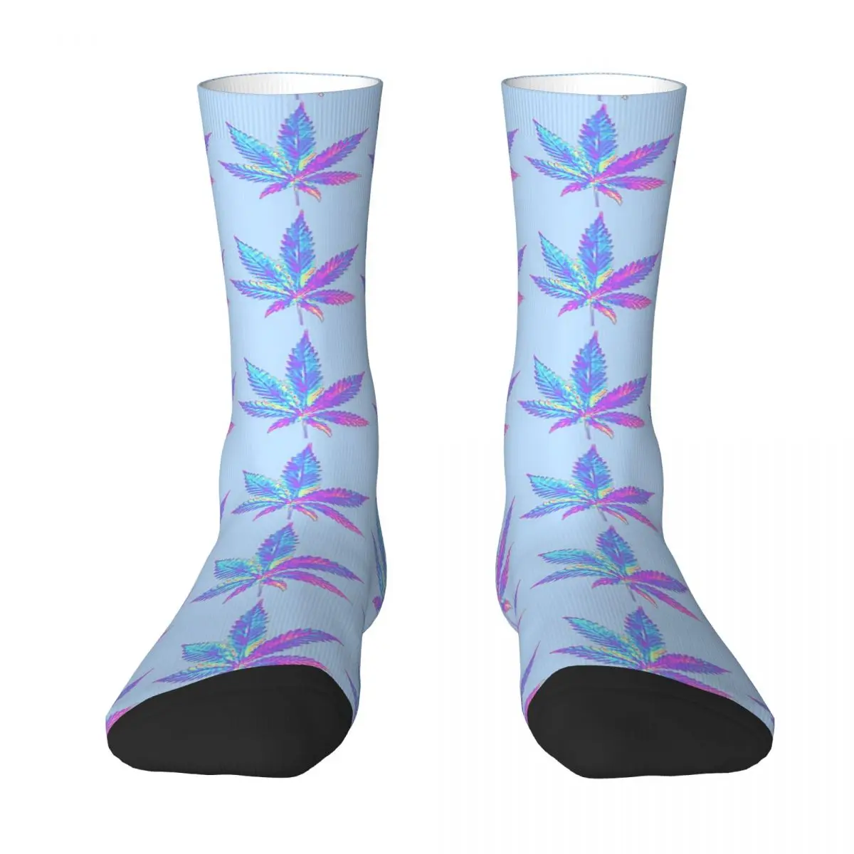 

All Seasons Crew Stockings Holographic Weed Socks Harajuku Funny Hip Hop Long Socks Accessories for Men Women Gifts