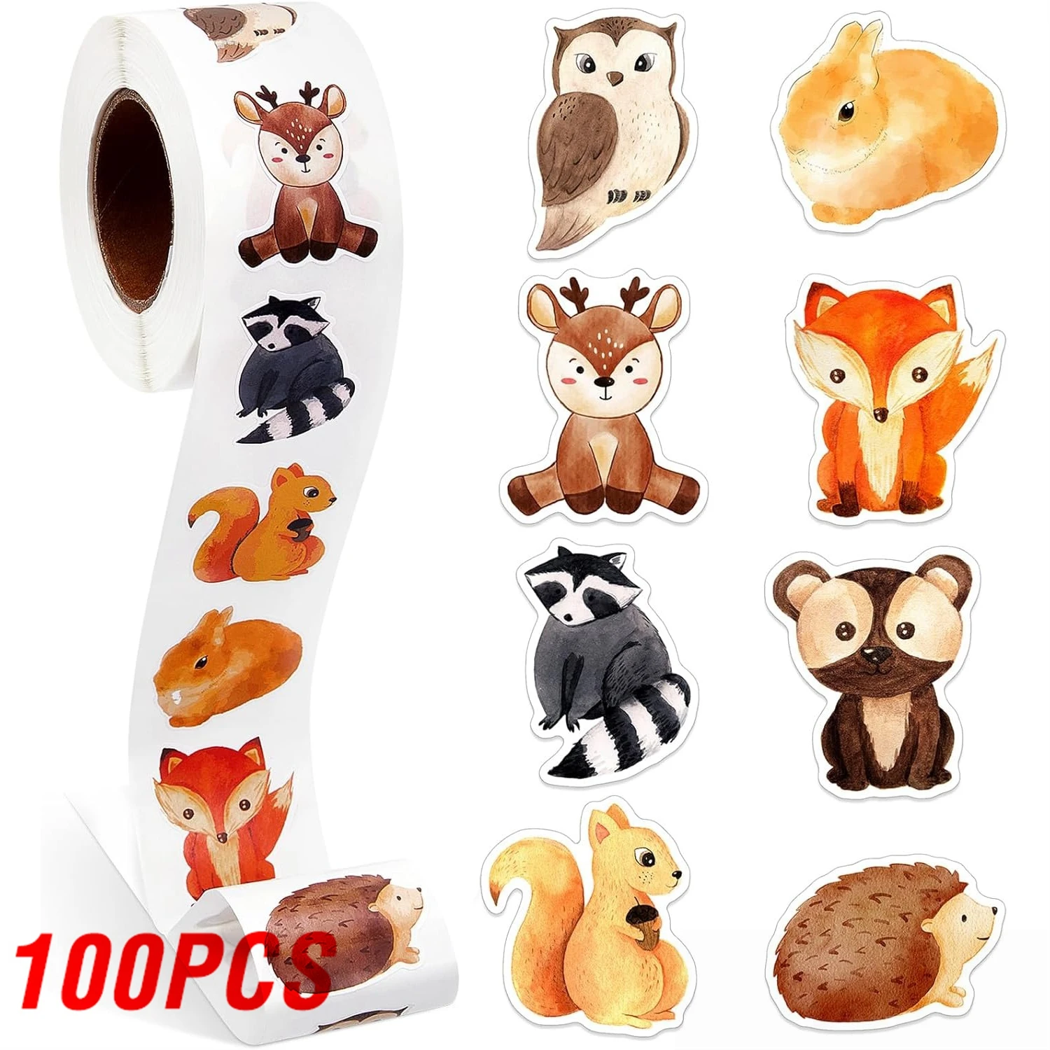 

Набор наклеек с животными 100-500 шт