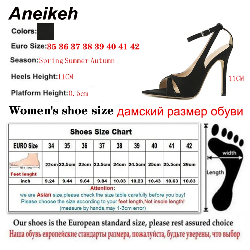 Женские туфли с острым носком Aneikeh2024 элегантные пикантные сандалии на тонких