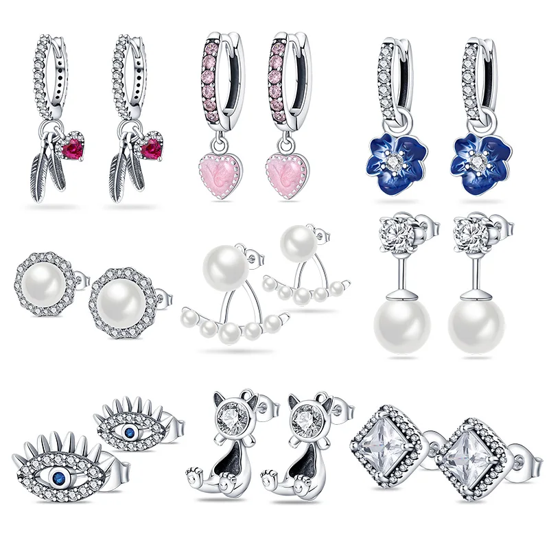 

plata charms of ley silver color Earring magic eye and Conch Shell Earrings For Women Making Jewelry Gift Wedding Party