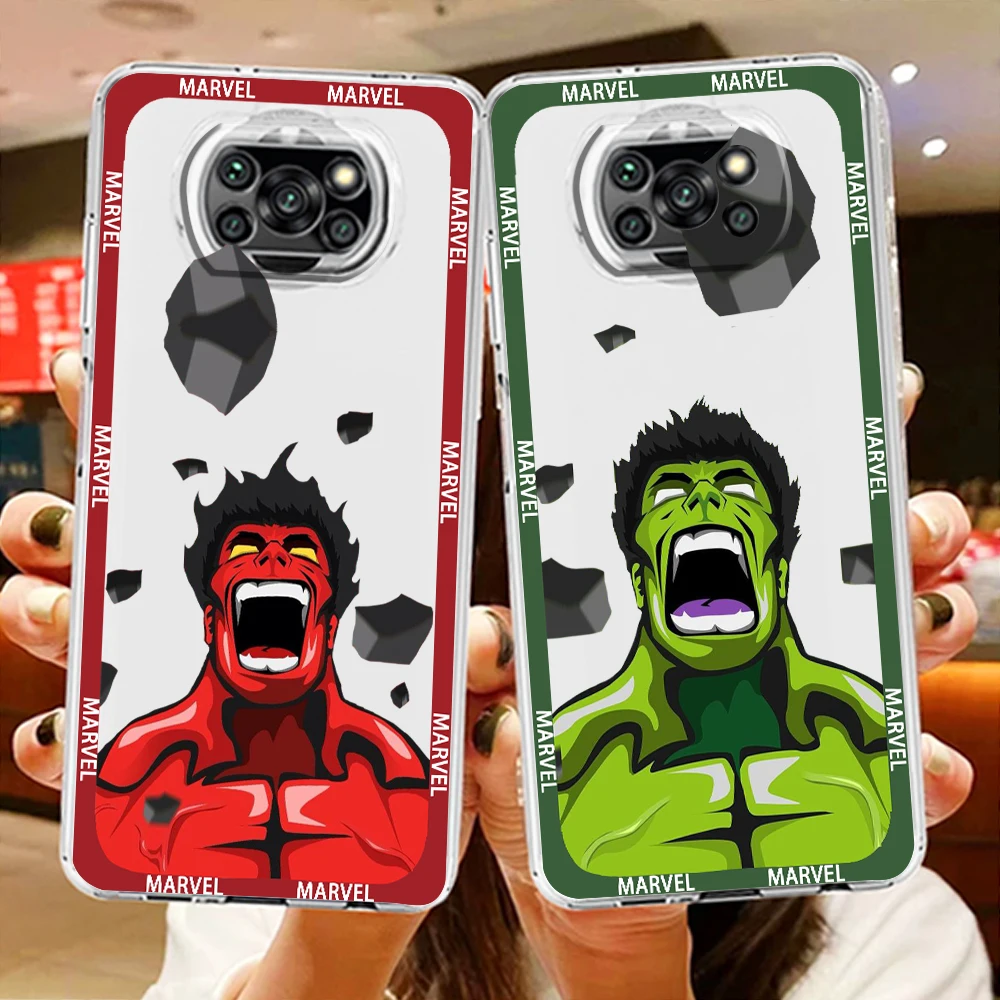 

Marvel hero Superhero Anime For Xiaomi Poco X5 X3 Pro X4 F4 F3 GT M5 M5s M4 M3 C55 C50 C40 5G Transparent Phone Case Cover