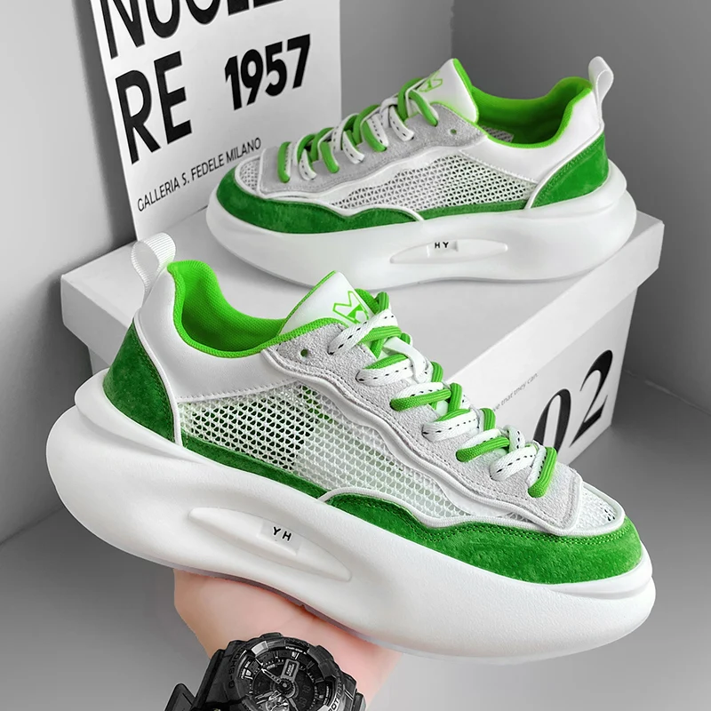 Мужская обувь осенне-зимняя дышащая новинка 2024 сетчатая с полой сеткой