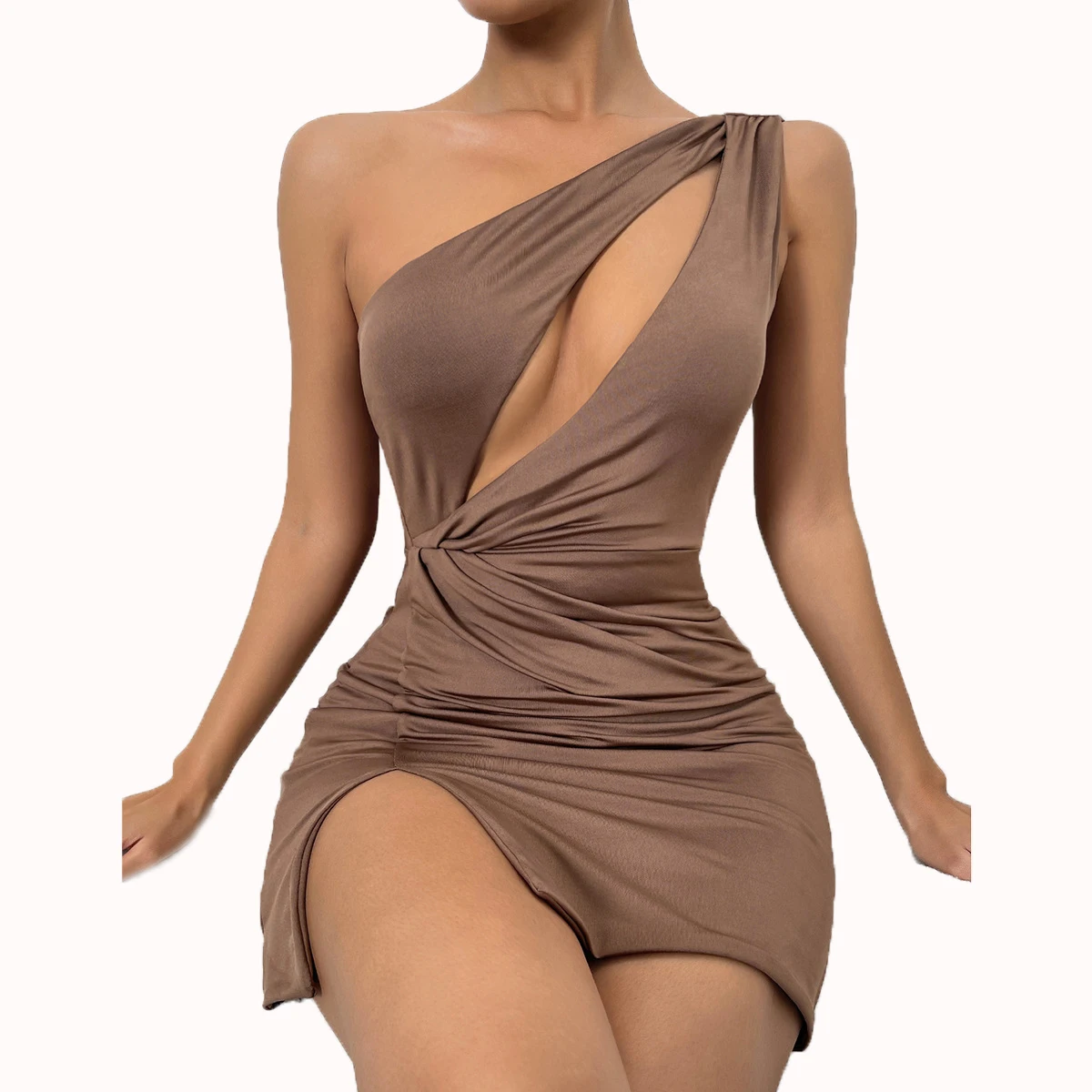 KOLLSEEY Brand Summer Fashion Cross Spaghetti Straps Mini Dress Gathering Sexy Club Ladies Body Dress enlarge