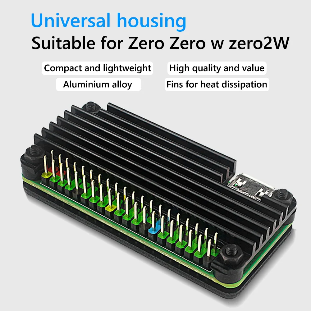 

For Raspberry Pi Zero 2W Aluminum Alloy CNC Armored Shell Protective Case DIY Kit Cooling Enclosure with Pin Header Accessories