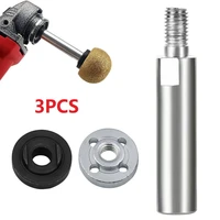 3pcsset angle grinder extension connecting rod pressure plates adapter 80mm m10 thread shaft polisher lock angle grinder acces